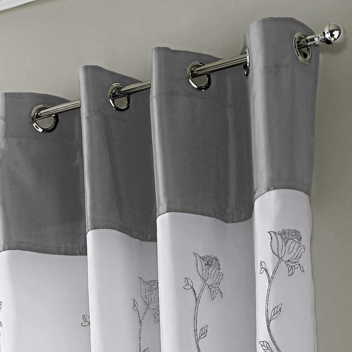 Alan Symonds Tahlia Lined Embroidered Ring Top Curtains, product image 4