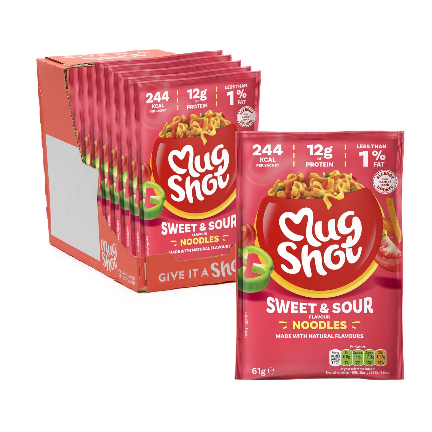 Mug Shot Tangy Sweet & Sour Noodles 61g x10
