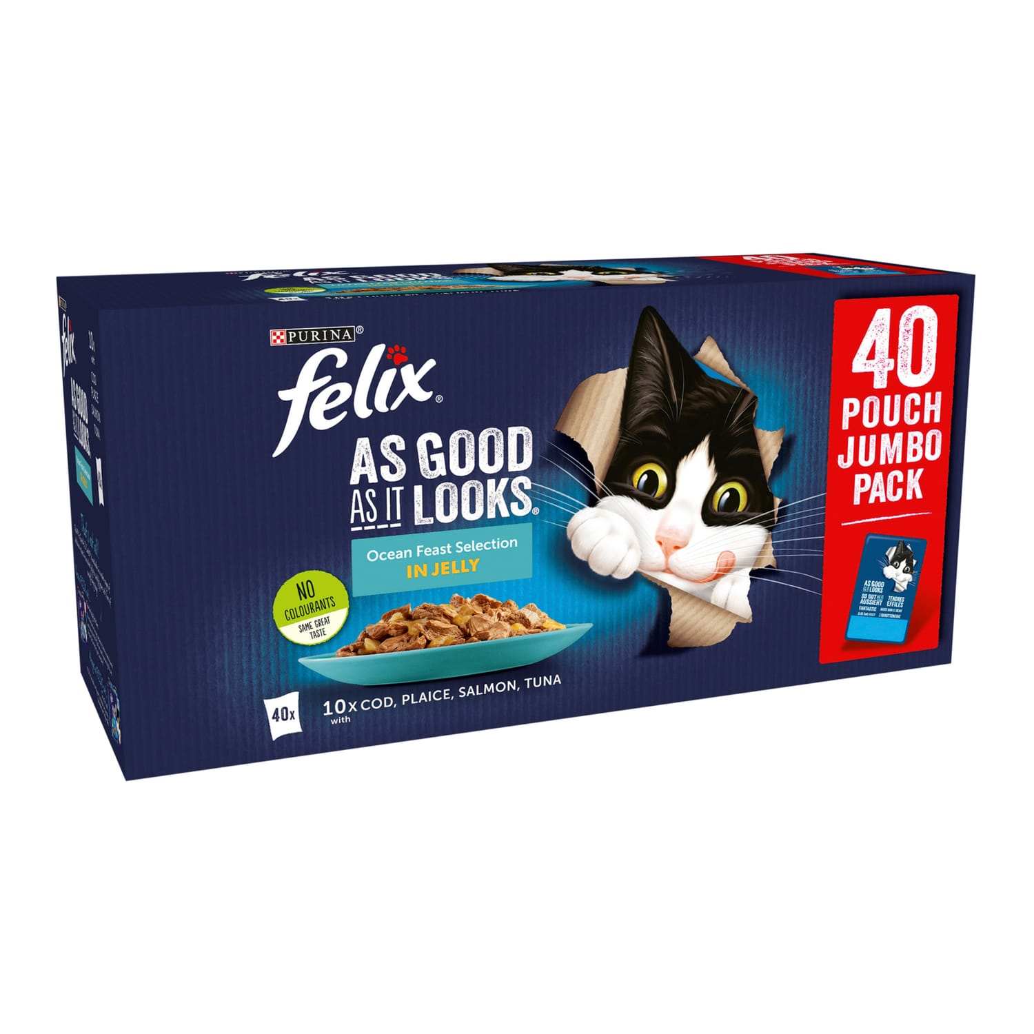 Felix As Good As It in Jelly Wet Cat Food 85g x40 - Ocean Feasts Selection