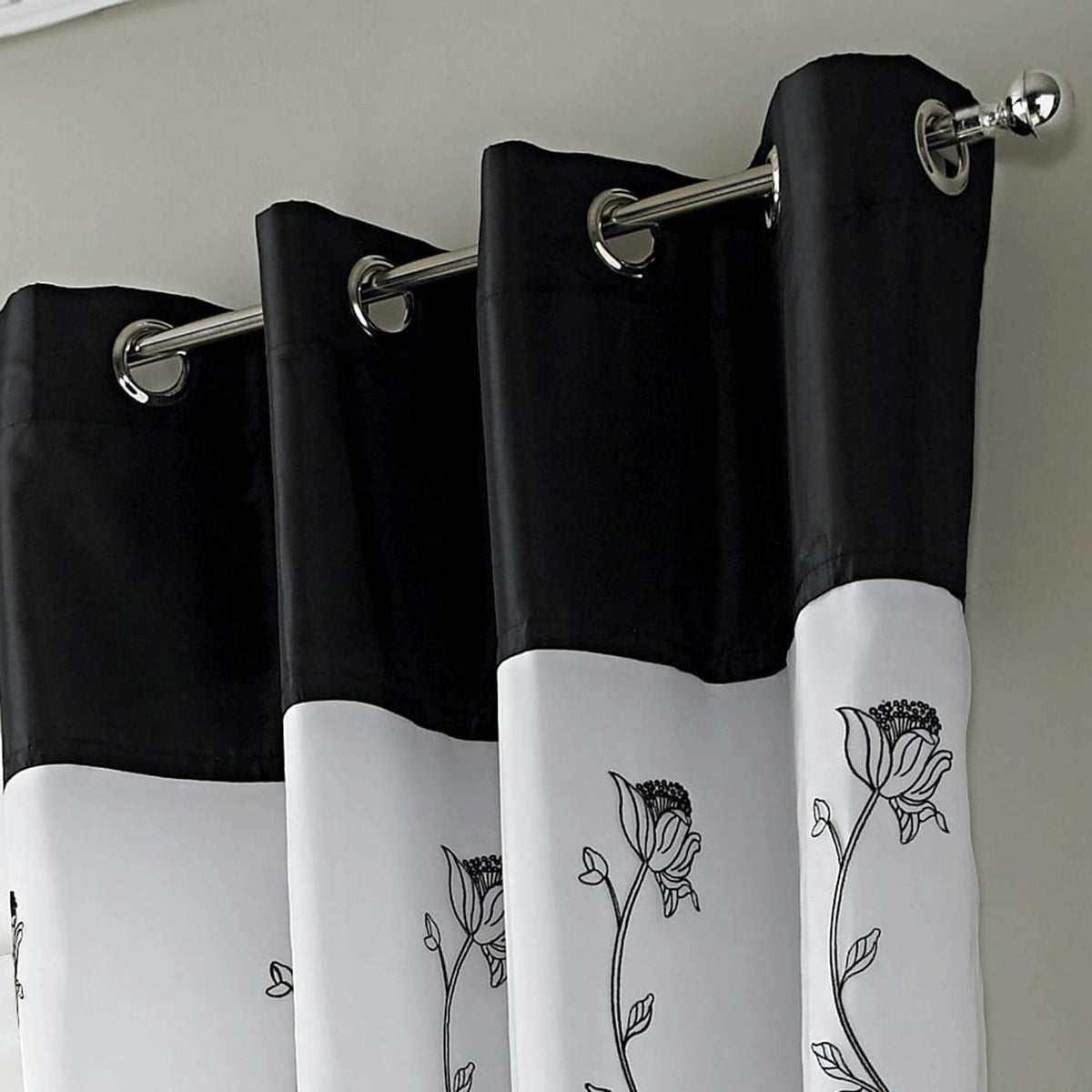 Alan Symonds Tahlia Lined Embroidered Ring Top Curtains, product image 2