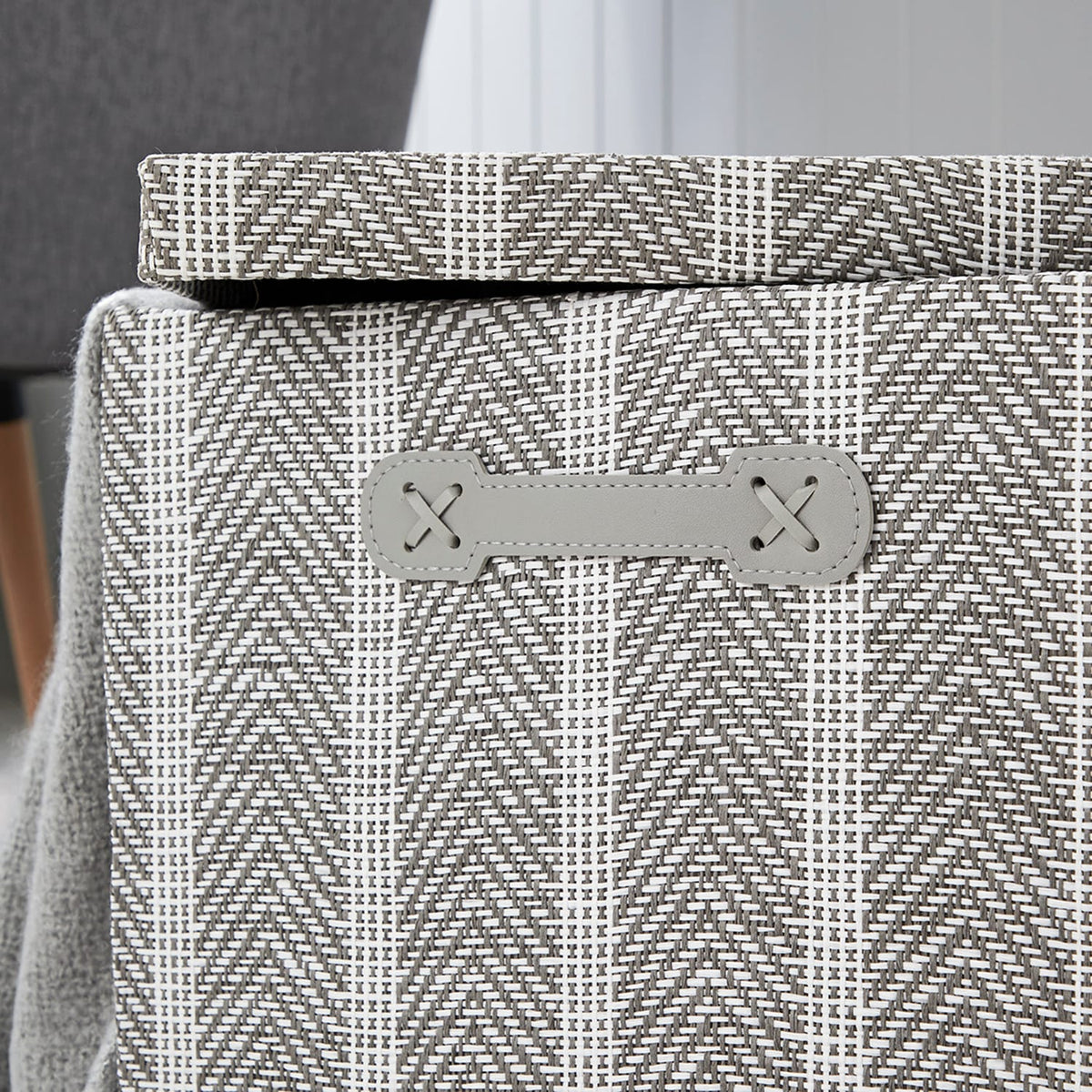 Home Collections Foldable Fabric Storage Box - Chevron Grey, product image 2