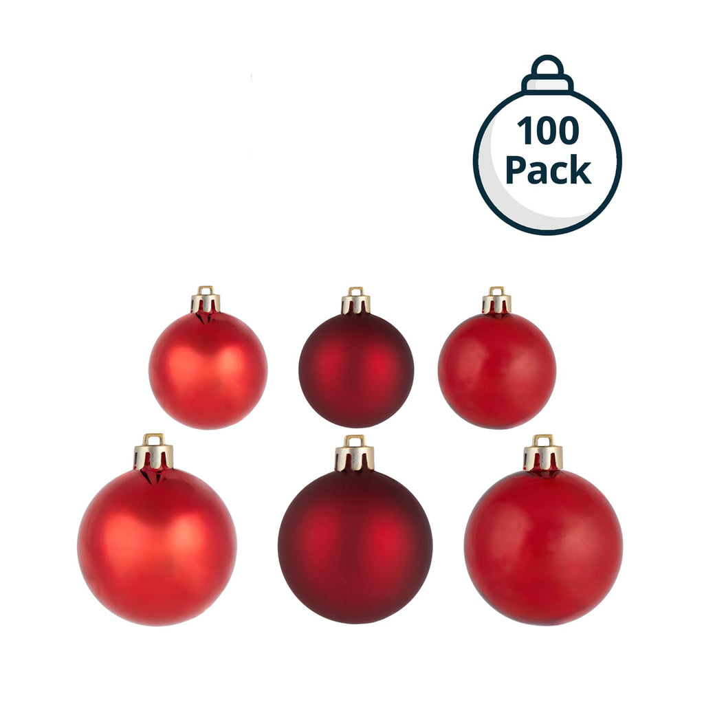 Festive Feeling Mixed Size Small Christmas Baubles 100 Pack, product image 4