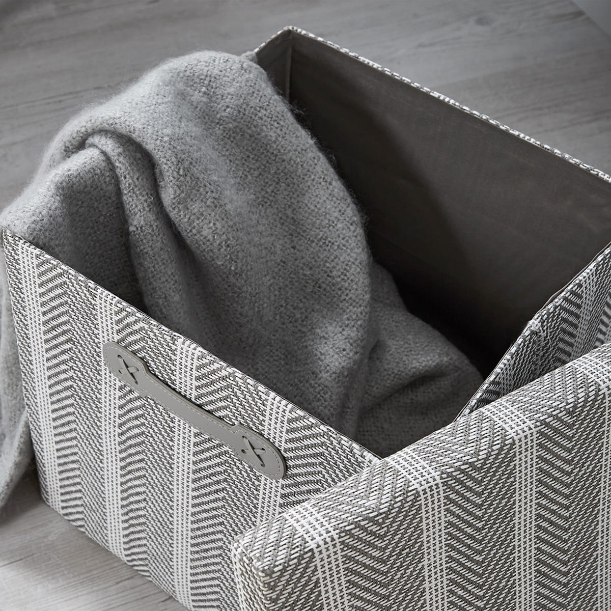 Home Collections Foldable Fabric Storage Box - Chevron Grey, product image 3