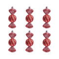Festive Feeling Round Sweet Hanging Decoration 6 Pack - Pink/Red