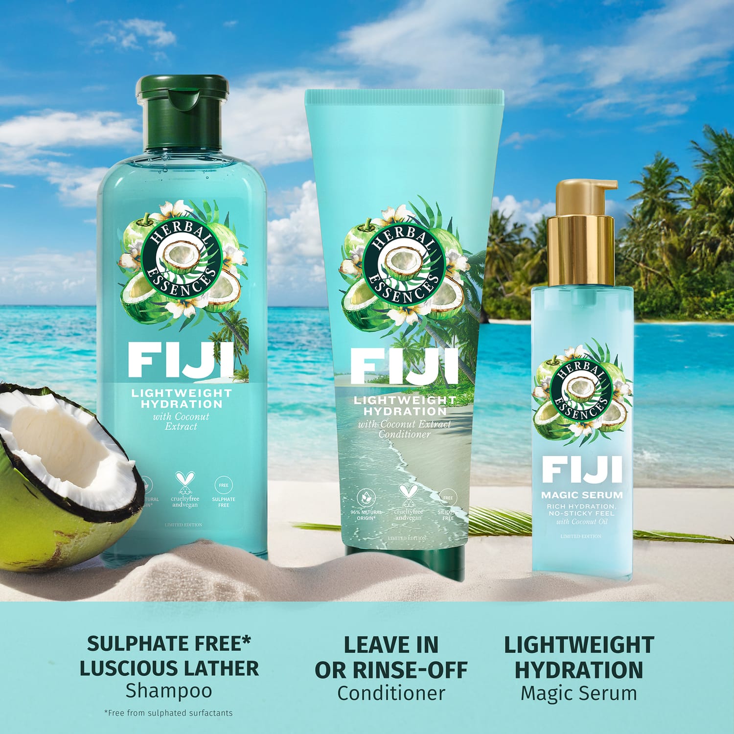 Herbal Essences Fiji Lightweight Hydration Shampoo 350ml, product image 4