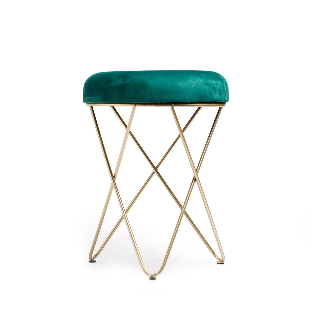 Home Collections Velvet Metal Footstool, product image 3