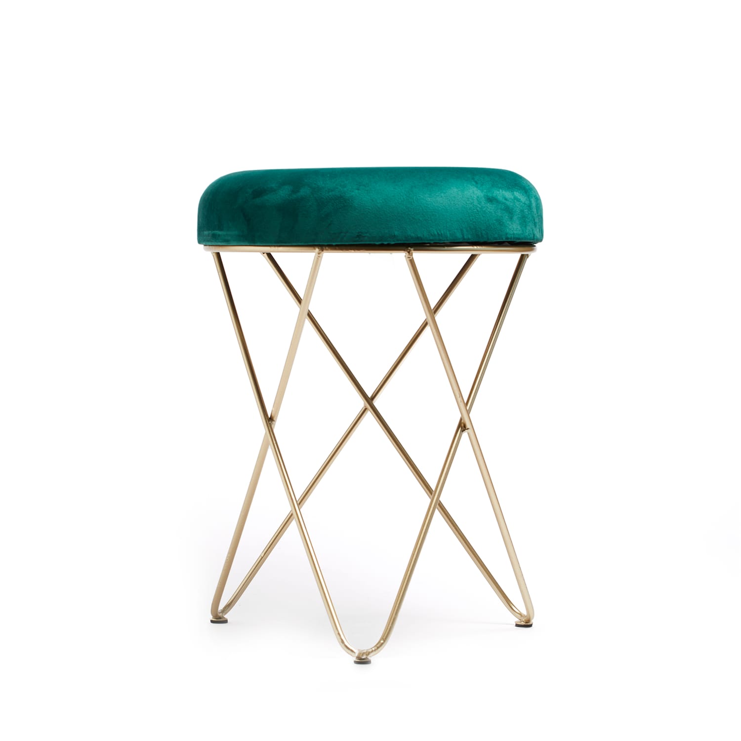Home Collections Velvet Metal Footstool, product image 3