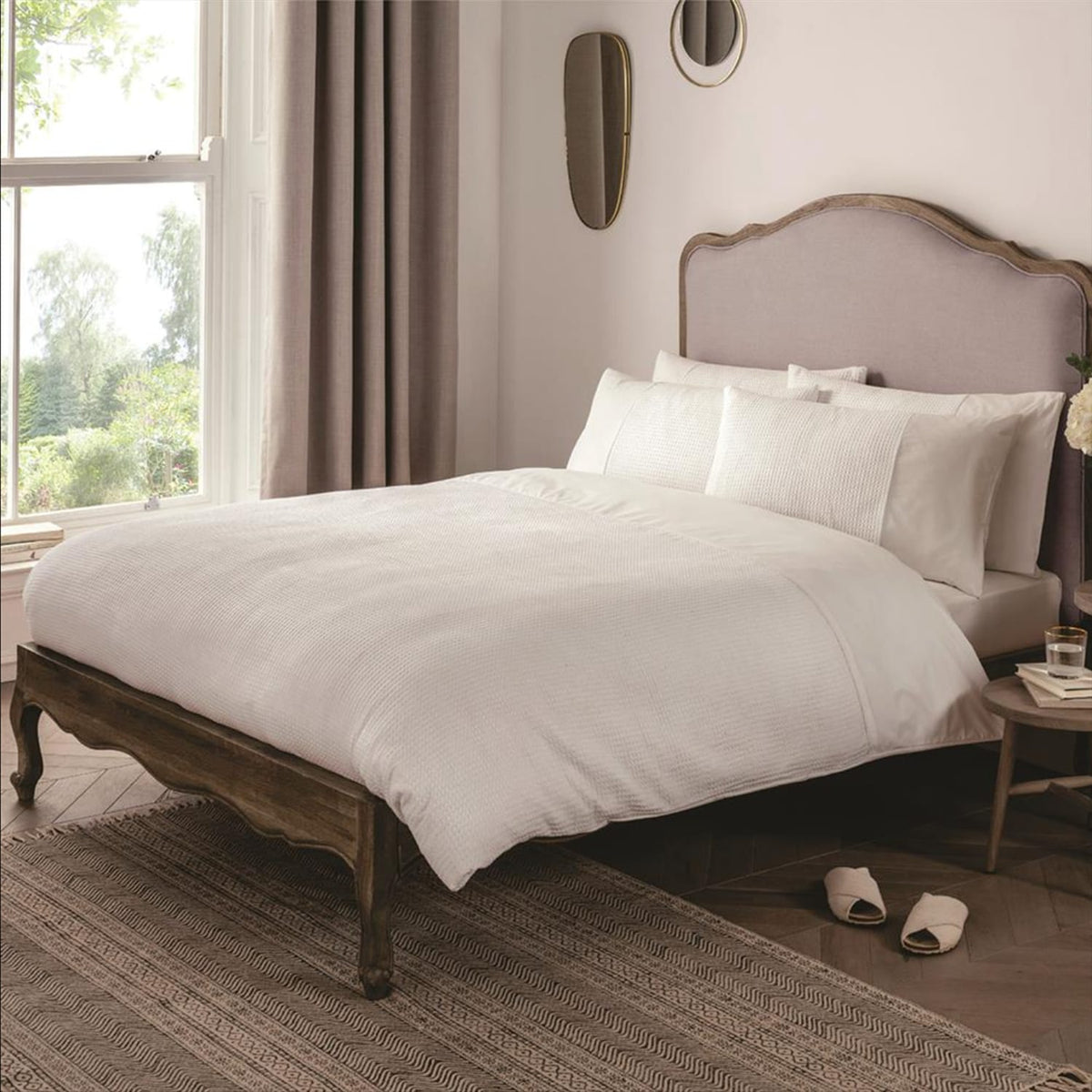 The Threadery 100% Cotton Waffle Duvet Set