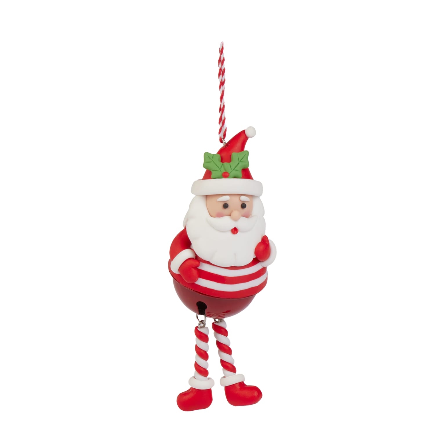 Sleigh Bells Novelty Clay Hanging Decoration - Santa, product image 2