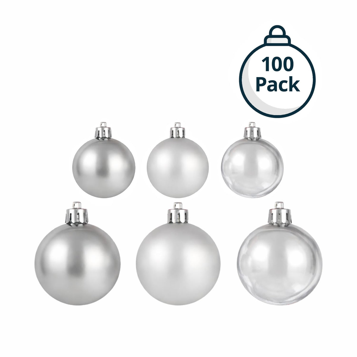 Festive Feeling Mixed Size Small Christmas Baubles 100 Pack, product image 2